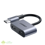 UGREEN USB Type-C Dual Audio and Charging Adapter (15W PD, 2-in-1 Splitter)