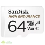 Sandisk High Endurance 64GB Class 3 MicroSDXC Card with Adapter