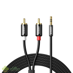 UGREEN AV116 RCA to AUX 3.5mm Audio Cable 1M - Black - Image 2