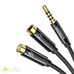 UGREEN AV141 3.5mm Headset Splitter Cable (1x Male to 2x Female) 20cm - Black
