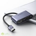 UGREEN CM449 USB-A to HDMI + VGA 1080P Display Adapter - Image 4