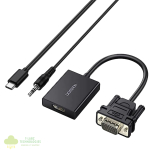 UGREEN VGA to HDMI Converter | Male to Female | 1080P Full HD – Black - Image 2